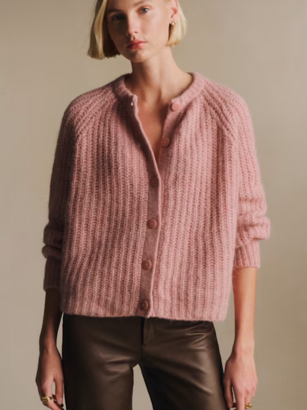 SEZANE emile cardigan in pink XS